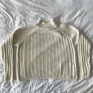 90s Vintage Cable Knit Sweater Mock Neck Pullover Top Dana Ashley Womens Size S